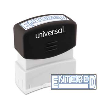 UNIVERSAL OFFICE PRODUCTS Message Stamp, ENTERED, Pre-Inked One-Color, Blue