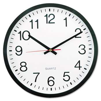 UNIVERSAL OFFICE PRODUCTS Round Wall Clock, 12 5/8" dia., Black