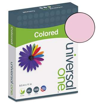 UNIVERSAL OFFICE PRODUCTS Colored Paper, 20lb, 8-1/2 x 11, Pink, 500 Sheets/Ream