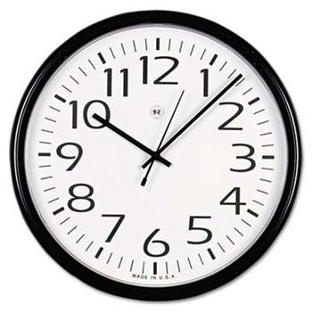 UNIVERSAL OFFICE PRODUCTS Round Wall Clock, Black, 12"