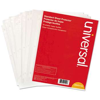 UNIVERSAL OFFICE PRODUCTS Top-Load Poly Sheet Protectors, Standard Gauge, Letter, Clear, 50/Pack