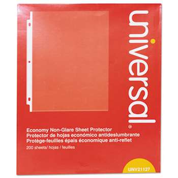 UNIVERSAL OFFICE PRODUCTS Top-Load Poly Sheet Protectors, Nonglare, Economy, Letter, 200/Box