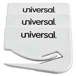 UNIVERSAL OFFICE PRODUCTS Letter Slitter Hand Letter Opener w/Concealed Blade, 2 1/2", White, 3/Pack
