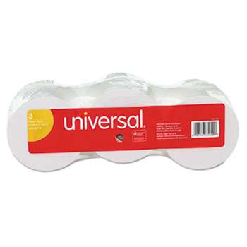 UNIVERSAL OFFICE PRODUCTS Adding Machine/Calculator Roll, 16 lb, 1/2" Core, 2-1/4" x 150 ft, White, 3/Pack