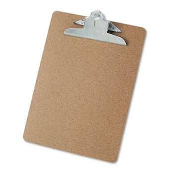 UNIVERSAL OFFICE PRODUCTS Hardboard Clipboard, 1" Capacity, Holds 8 1/2 x 11, Brown