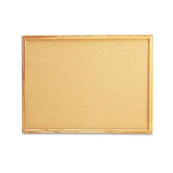 UNIVERSAL OFFICE PRODUCTS Cork Board with Oak Style Frame, 24 x 18, Natural, Oak-Finished Frame