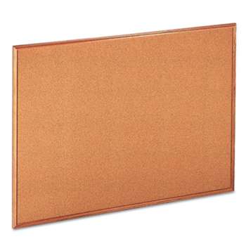 UNIVERSAL OFFICE PRODUCTS Cork Board with Oak Style Frame, 48 x 36, Natural, Oak-Finished Frame