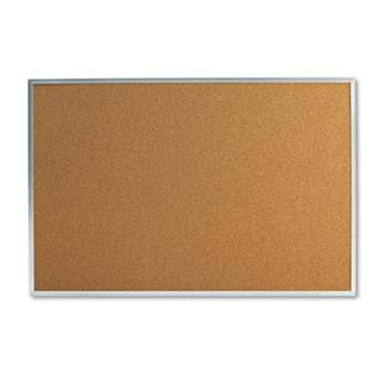 UNIVERSAL OFFICE PRODUCTS Bulletin Board, Natural Cork, 36 x 24, Satin-Finished Aluminum Frame