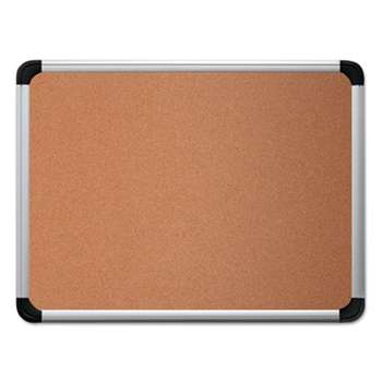 UNIVERSAL OFFICE PRODUCTS Cork Board with Aluminum Frame, 36 x 24, Natural, Silver Frame