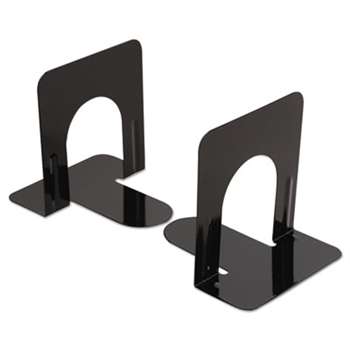 UNIVERSAL OFFICE PRODUCTS Economy Bookends, Standard, 4 3/4 x 5 1/4 x 5, Heavy Gauge Steel, Black