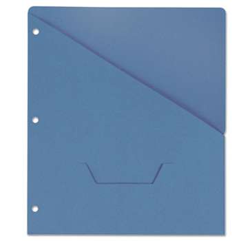 UNIVERSAL OFFICE PRODUCTS Slash-Cut Pockets for Three-Ring Binders, Jacket, Letter, 11 Pt., Blue, 10/Pack