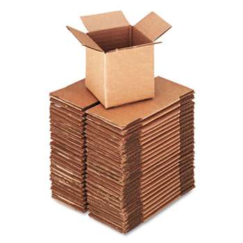 Brown Corrugated - Deluxe Cubed Fixed-Depth Shipping Boxes, 4l x 4w x 4h, 25/BD