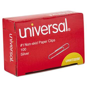 UNIVERSAL OFFICE PRODUCTS Nonskid Paper Clips, Wire, No. 1, Silver, 1000/Pack