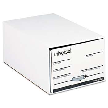 UNIVERSAL OFFICE PRODUCTS Storage Box Drawer Files, Legal, Fiberboard, 15" x 24" x 10", White, 6/Carton