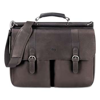 UNITED STATES LUGGAGE Executive Leather Briefcase, 16", 16 1/2" x 5" x 13", Espresso