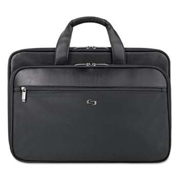 UNITED STATES LUGGAGE Classic Smart Strap Briefcase, 16", 17 1/2" x 5 1/2" x 12", Black