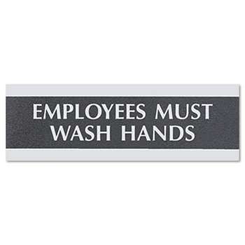 U. S. STAMP & SIGN Century Series Office Sign, Employees Must Wash Hands, 9 x 3