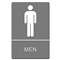 Headline Sign 4817 ADA Sign, Men Restroom Symbol w/Tactile Graphic, Molded Plastic, 6 x 9, Gray