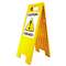 U. S. STAMP & SIGN Floor Tent Sign, Doublesided, Plastic, 10 1/2" x 25 1/2", Yellow