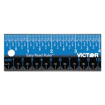 VICTOR TECHNOLOGIES Easy Read Stainless Steel Ruler, Standard/Metric, 18", Blue