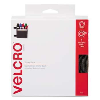 VELCRO USA, INC. Sticky-Back Hook and Loop Fastener Tape with Dispenser, 3/4 x 15 ft. Roll, Beige