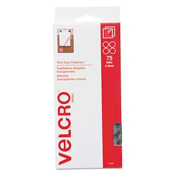 VELCRO USA, INC. Sticky-Back Hook and Loop Fasteners, 5/8 Inch Diameter, Clear, 75/Pack