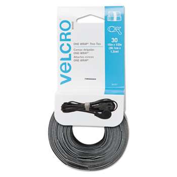 VELCRO USA, INC. Reusable Self-Gripping Cable Ties, 1/2 x 15 inches, Black/Gray, 30 Ties Each