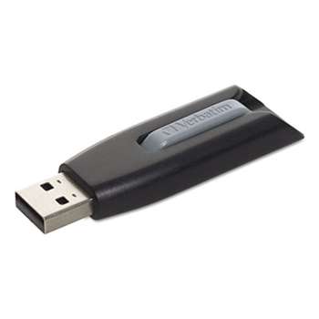 VERBATIM CORPORATION Store 'n' Go V3 USB 3.0 Drive, 32GB, Black/Gray