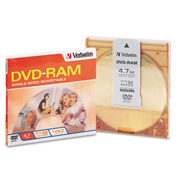 VERBATIM CORPORATION Type 4 DVD-RAM Cartridge, 4.7GB, 3x