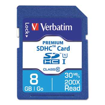 VERBATIM CORPORATION Premium SDHC Memory Card, Class 10, 8GB