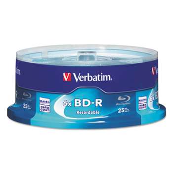 VERBATIM CORPORATION BD-R Blu-Ray Disc, 25GB, 6x, 25/Pk