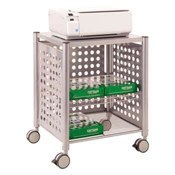 VERTIFLEX PRODUCTS Deskside Machine Stand, Two-Shelf, 21 1/2w x 17 7/8d x 27h, Matte Gray