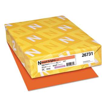 NEENAH PAPER Exact Brights Paper, 8 1/2 x 11, Bright Tangerine, 20lb, 500 Sheets