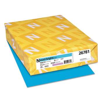 NEENAH PAPER Exact Brights Paper, 8 1/2 x 11, Bright Blue, 20lb, 500 Sheets