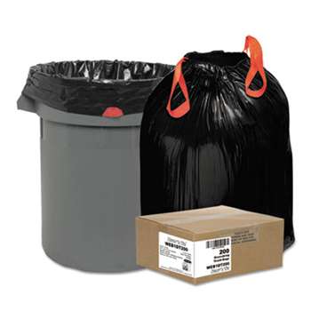 WEBSTER INDUSTRIES Heavy-Duty Bags, 30gal, 1.2mil, 30 1/2 x 33, Black, 200/Box