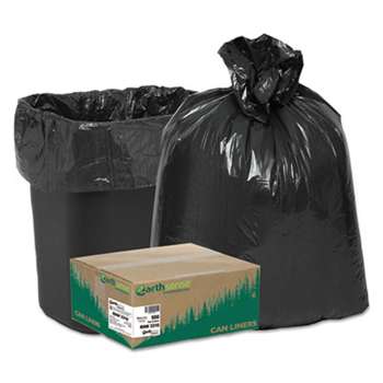 WEBSTER INDUSTRIES Recycled Can Liners, 16gal, .85 Mil, 24 x 33, Black, 500/Carton