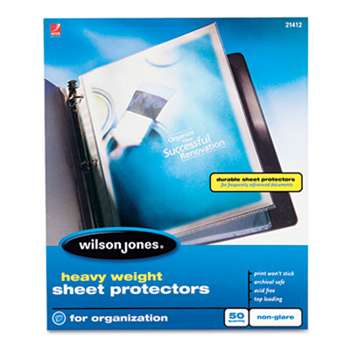 ACCO BRANDS, INC. Heavyweight Top-Loading Sheet Protectors, Nonglare Finish, Letter, 50/Box