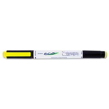 ZEBRA PEN CORP. Eco Zebrite Double-Ended Highlighter, Chisel/Fine Point, Fluor Yellow, Dozen