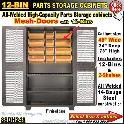88DH248 / 12-Bin Heavy-Duty Storage Cabinet
