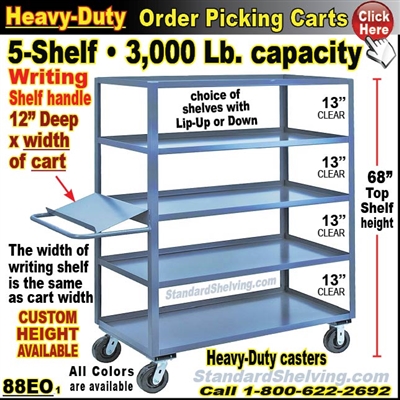 88EO / 5-Shelf Order Picking Truck with writing shelf