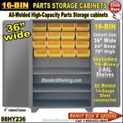 88HY236 / 16-Bin Heavy-Duty Storage Cabinet