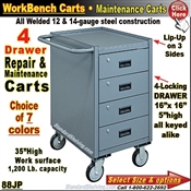 88JP / 4-Drawer Narrow Maintenance Carts