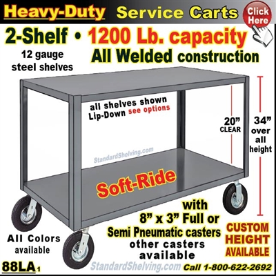 88LA / Heavy Duty 2-Shelf Service Cart