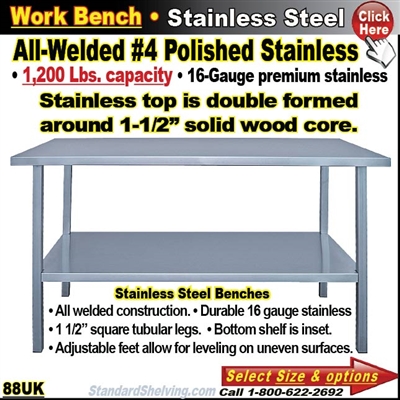 88UK / Stainless Steel Work Benches