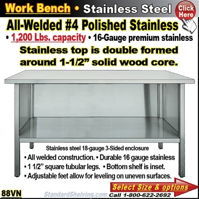 88VN / Stainless Steel Work Benches