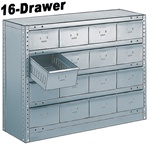 16 DRAWER STEEL CABINET 27"HIGH