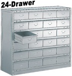 24 DRAWER STEEL CABINET 40"HIGH