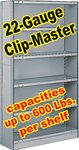 CLOSED CLIP-MASTER STEEL SHELVING 22-GAUGE, 5-SHELF UNITS (BX1C22)