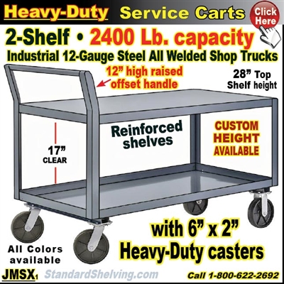 JMSX / EXTRA Heavy Duty 2-Shelf Service Cart