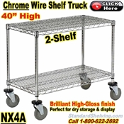 Chrome Wire 2-Shelf Trucks 40"High / NX4A